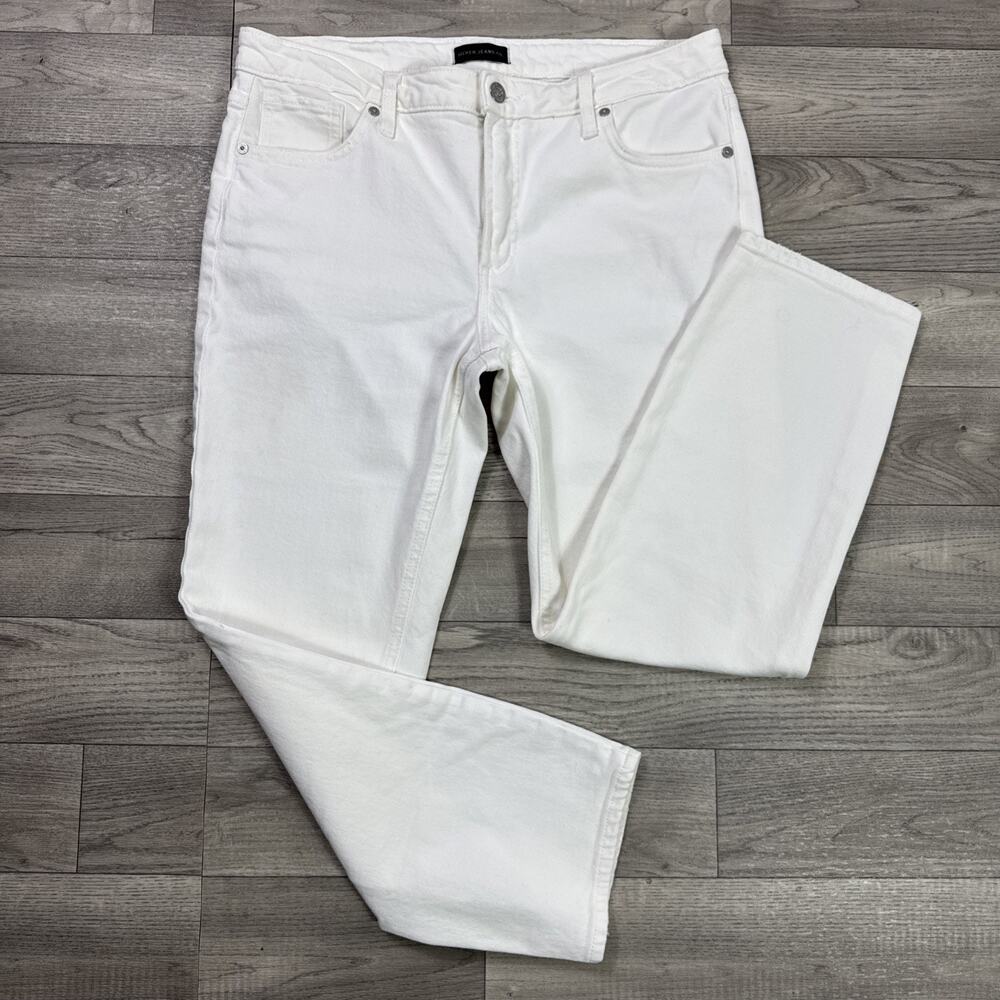 Silver Jeans Most Wanted Ankle Straight Denim Jeans Mid Rise White sz 29